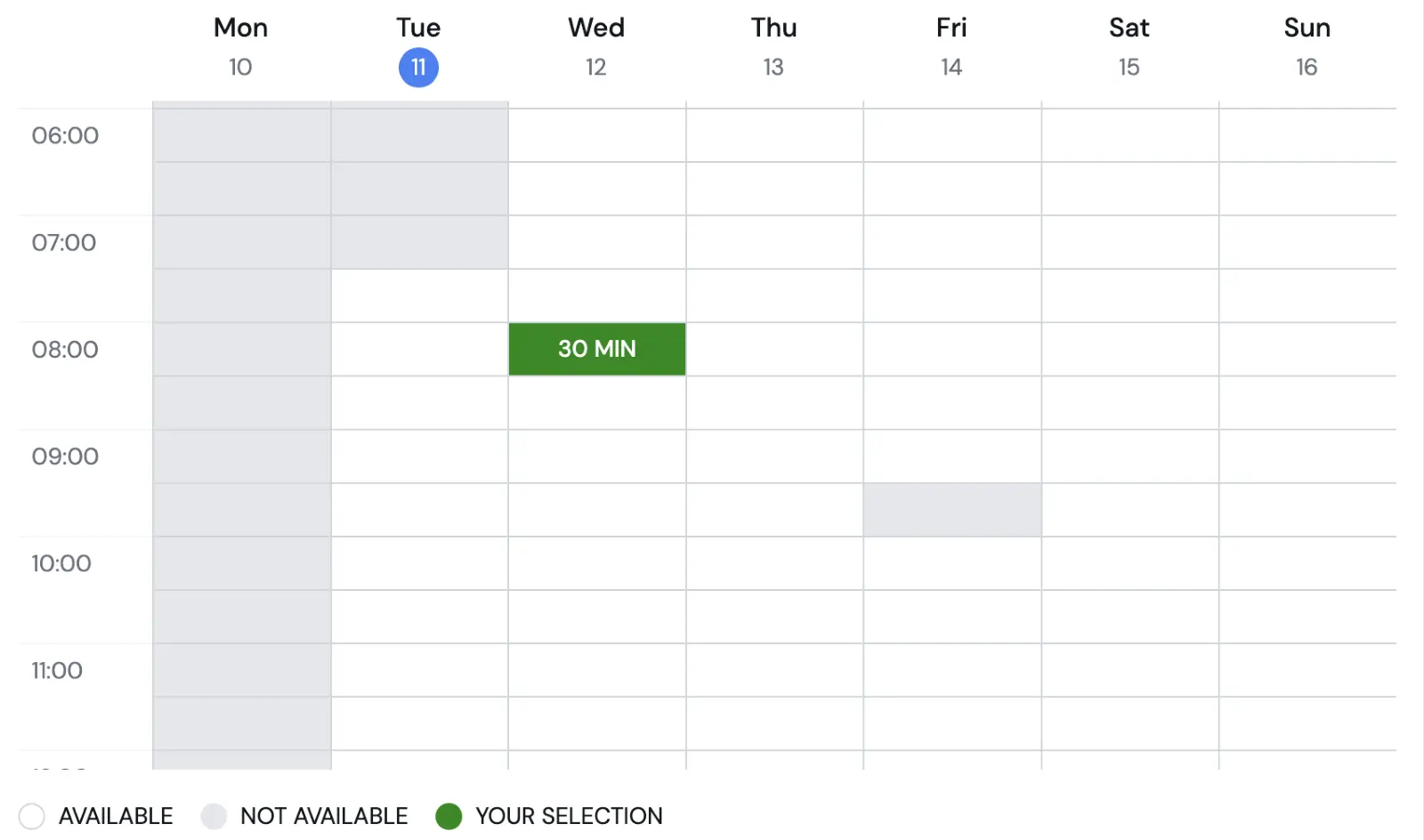consultation booking calendar